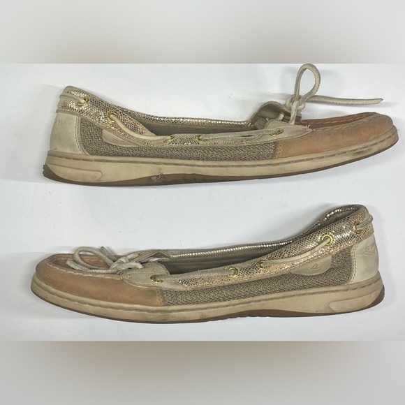 Sperry top sliders glitter tan size 9.5 - Picture 3 of 7
